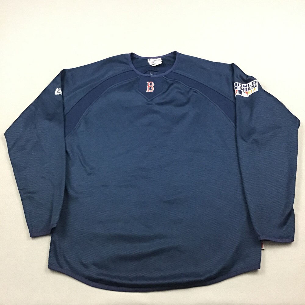 Boston Red Sox Shirt Men Medium Blue Majestic 2007 World Series Batting Practice